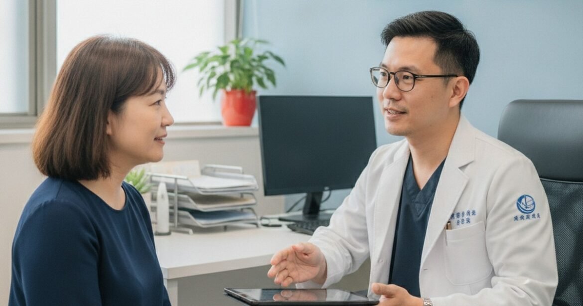 吳芮醫師講解抽脂術後壓力衣穿戴的重要性與恢復期注意事項。